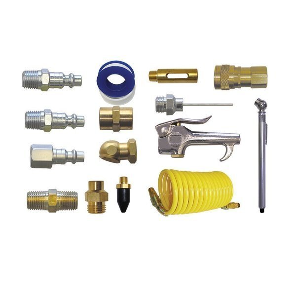 16 Piece Recoil Hose / Blow Gun / Fittings Kit, Interstate Pneumatics, Mfr#: HRCBK